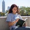 Student Reading Book Sunny City