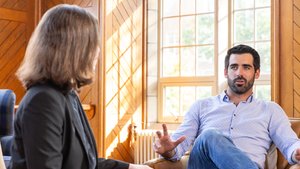 Counseling Man Sitting Down Talking